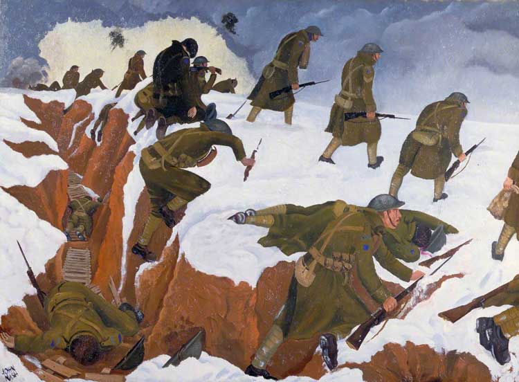 John Nash, Over the Top, 1918. Oil on canvas, 79.8 x 108 cm. Courtesy of the Imperial War Museum.