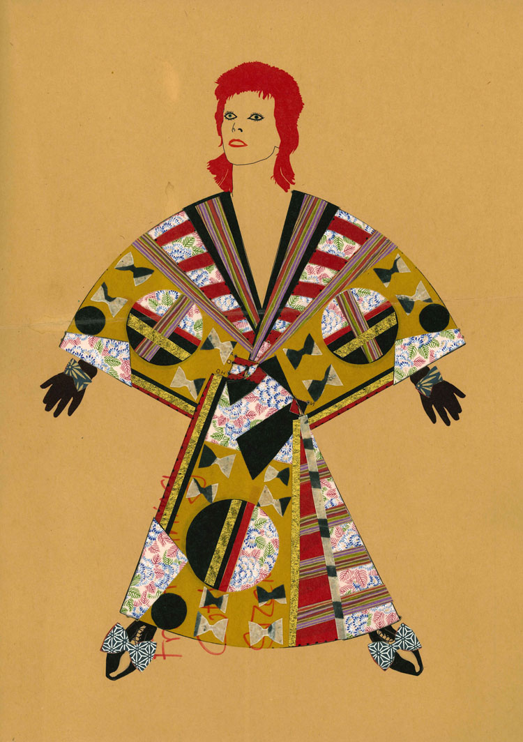 Hormazd Narielwalla. Diamond Dolls no. 36, 2021. Mixed media on vintage bespoke tailoring pattern, paper size 42 x 29.7 cm. Copyright Hormazd Narielwalla. Image courtesy Eagle Gallery / EMH Arts, London.