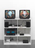 Nam June Paik. Nixon, 1965-2002. Video, 2 monitors, black and white and colour, sound and magnetic coils. 10min, 51sec. Tate, Purchased with funds provided by Hyundai Motor Company. Photo: © Tate.