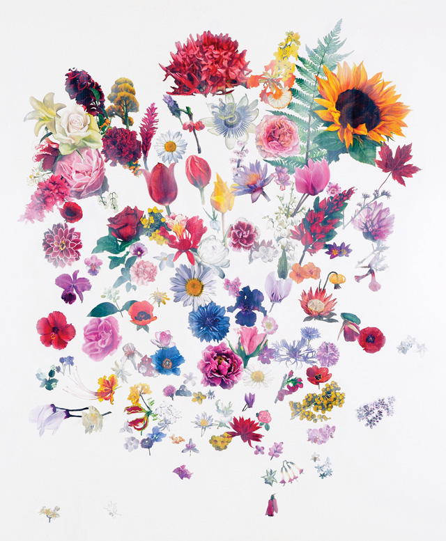 Maryam Najd. Grand Bouquet. Oil on canvas, 101.6 x 78.75 in (258 x 200 cm). Photo courtesy of the artist.
