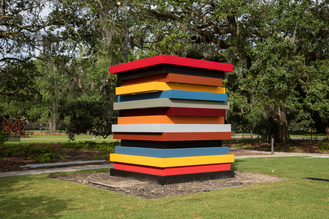 Sean Scully, Colored Stacked Frames, 2017. New Orleans Museum of Arts Sydney and Walda Besthoff Sculpture Garden, installation view. Photo: Richard Sexton.