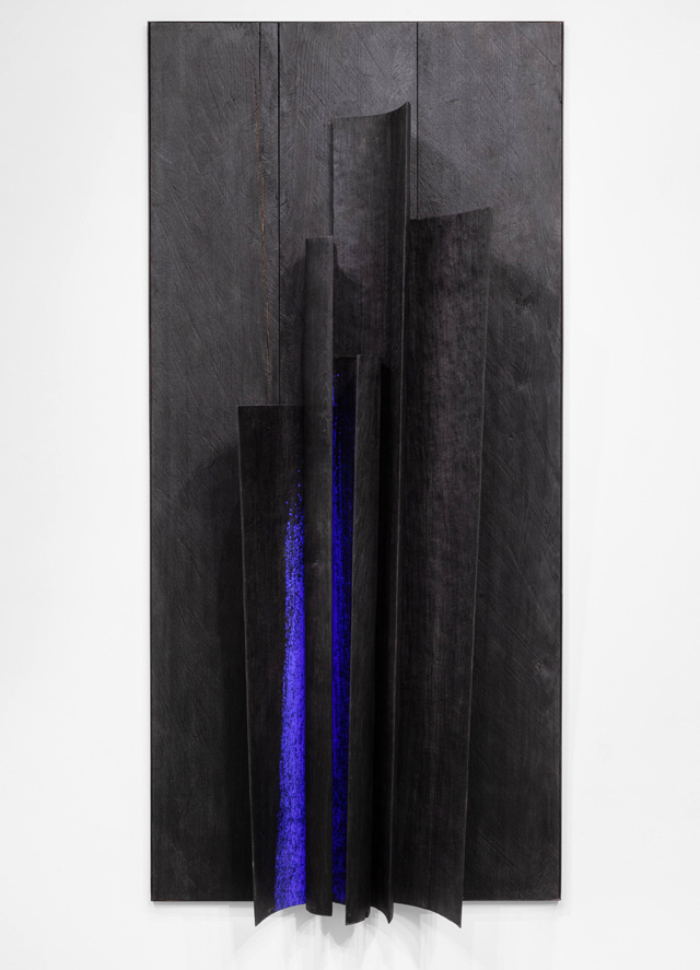 Nunzio, Sera, 1991. Combustion on wood, 106 x 55 x 17.5 cm. Courtesy Mazzoleni, London-Torino.