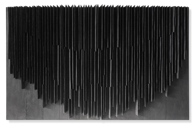 Nunzio, Untitled, 2019. Combustion on wood, 115 x 185 x 15 cm. Courtesy Mazzoleni, London-Torino.