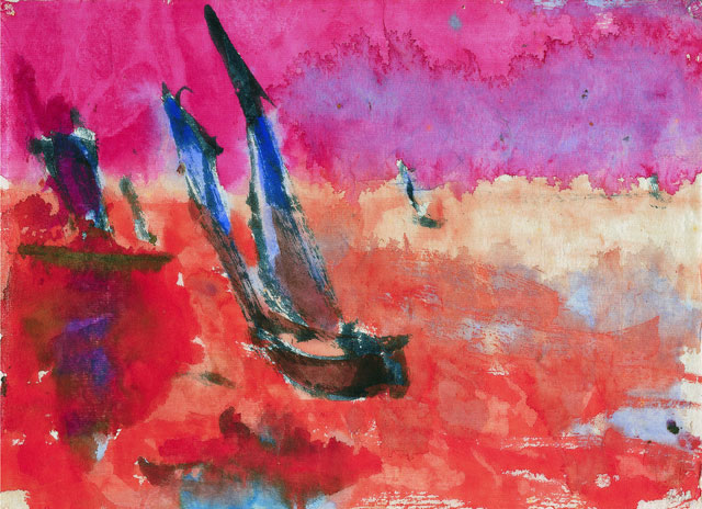 Emil Nolde. Junks (red), 1913. Watercolour on paper, 24 x 33.2 cm. © Nolde Stiftung Seebüll.