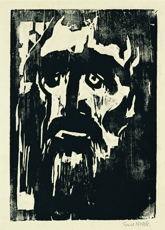 Emil Nolde. Prophet, 1912. Woodcut on paper, 29.8 x 22.1 cm. © Nolde Stiftung Seebüll.
