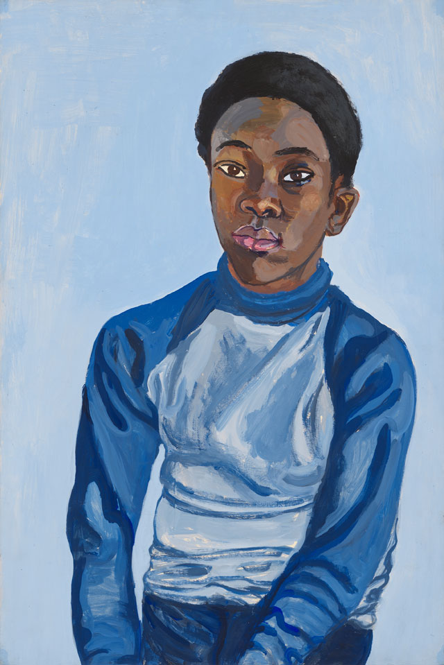 Alice Neel. Benjamin, 1976. Acrylic on board, 83.5 x 58.1 x 3.8 cm (32 7/8 x 22 7/8 x 1 1/2 in). Private collection. © The Estate of Alice Neel. Courtesy David Zwirner, New York/London and Victoria Miro, London.