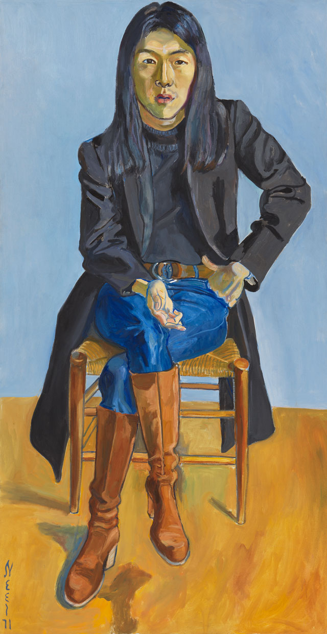 Alice Neel. Ron Kajiwara, 1971. Oil on canvas, 172.4 x 89.2 cm (67 7/8 x 35 1/8 in). © The Estate of Alice Neel. Courtesy David Zwirner, New York/London and Victoria Miro, London.