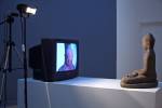 Nam June Paik. TV Buddha, 2002 [1974]. Video Sculpture. Photograph: Chris Park © Talbot Rice Gallery.