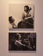 Top: Nam June Paik and Charlotte Moorman with TV Bra for Living Sculpture, 1969. Photograph, Peter Moore (c) Estate of Peter Moore/VAGA, New York. Below: Charlotte Moorman's TV Cello performance for Music of Time: Encounter with Korea at WDR, Cologne 1980. Photograph: © Erik Andersch.