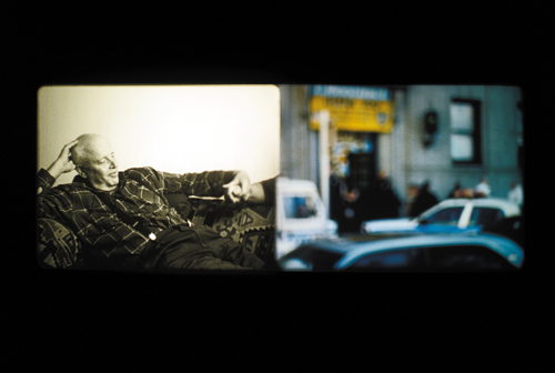 Rosalind Nashashibi.
        <em>Bachelor Machines Part 2</em> 2007.
        16 mm film, 
        two-screen projection. 
      Courtesy doggerfisher, Edinburgh.