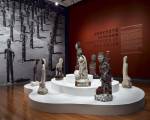 Installation shot of the exhibition Concrete Kingdom: Sculptures by Nek Chand.