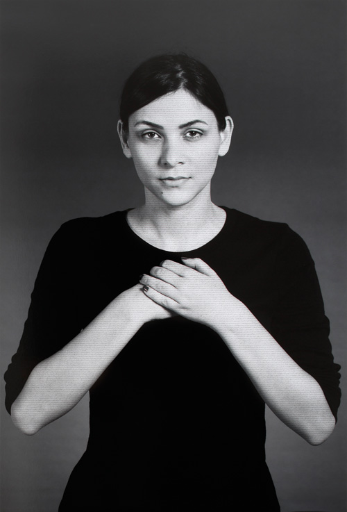 Shirin Neshat. Mahira, from The Home of My Eyes series, 2014-2015. Silver gelatin print and ink, 152.4 x 101.6 cm (60 x 40 in). Copyright Shirin Neshat, Courtesy of the artist and Gladstone Gallery, New York and Brussels.