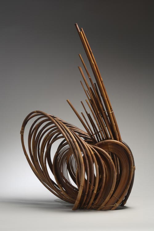 Honma Kazuaki (b. 1930) <em>Breath</em>, 1968. Bamboo, H. 34 3/4 in. Collection of Diane and Arthur Abbey. Photo: Richard P. Goodbody.