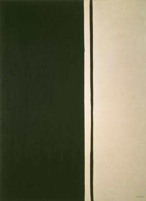 Barnett Newman. Black Fire I 1963. Oil on canvas. 289.5 x 213.4 cm. Daniel W. Dietrich II and the Daniel W. Dietrich II Trust © ARS, NY and DACS, London 2002