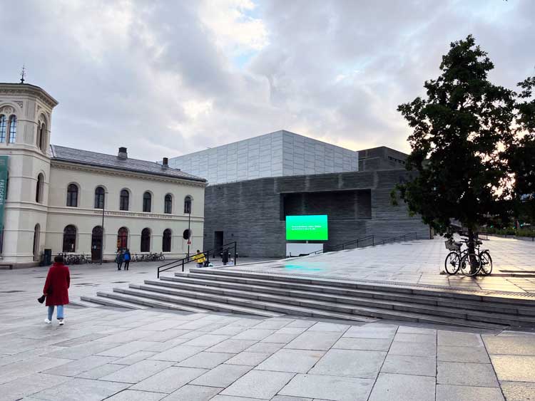 National Museum, Oslo. Exterior view with Nobel Peace Center (left). Photo: Veronica Simpson.