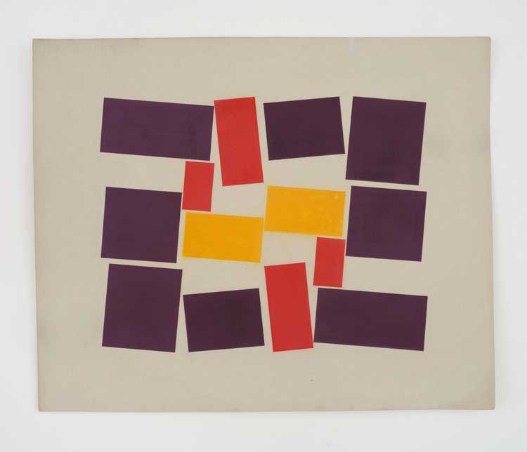 Hélio Oiticica. Untitled (Metaesquema), 1958. Gouache on cardboard, 52 x 63.5 cm (20 3/8 x 25 in). © Estate of Hélio Oiticica, Courtesy Lisson Gallery.