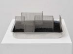 Hélio Oiticica. Ready Constructible No. 03 Demarcation in 5 and 4 in Formarea Topology, 1980. Aluminium baking pan, wire mesh, asphalt, 10.5 x 32.5 x 22.5 cm (4 1/8 x 12 3/4 x 8 3/4 in). © Estate of Hélio Oiticica, Courtesy Lisson Gallery.