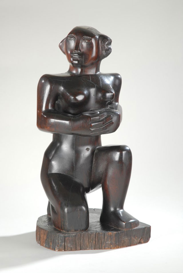 Barbara Hepworth, Kneeling Figure, 1932. Rosewood. Hepworth Wakefield Collection, purchased with aid from the Art Fund, V&A Purchase Grant Fund and Wakefield Girls’ High School, 1944 © Bowness.