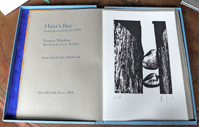 Hunt’s Bay by Vernon Watkins, images by Nicolas McDowall. Published in 2018, 40 x 28 cm. Photograph: Martin Kennedy.