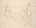 Pablo Picasso. Three Bathers by the Shore, 1920. Graphite on paper, 19 3/8 x 25 1/4 in (49.2 x 64.1 cm). The Metropolitan Museum of Art, Bequest of Scofield Thayer, 1982. © 2018 Estate of Pablo Picasso / Artists Rights Society (ARS), New York.