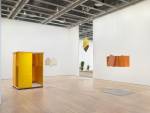 Installation view of  Hélio Oiticica: To Organise Delirium  (Whitney Museum of American Art, New York, July 14–October 1, 2017). From left to right: PN1 Penetrable (PN1 Penetrável), 1960; P34 White Painting (P34 Série branca), 1959; Untitled, ca. 1960; NC1 Small Nucleus 1 (NC1 Núcleo pequeno 1), 1960. Photograph by Ron Amstutz