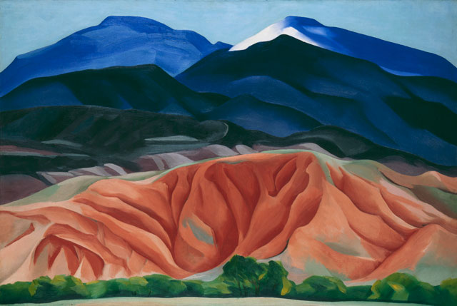 Georgia O’Keeffe. Black Mesa Landscape, New Mexico / Out Back of Marie's II, 1930. Oil on canvas mounted on board, 24 1/4 x 36 1/4 in (61.6 x 92.1 cm). Georgia O'Keeffe Museum. Gift of The Burnett
Foundation. © 2016 Georgia O'Keeffe Museum/ DACS, London.