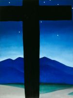 Georgia O’Keeffe. Black Cross with Stars and Blue, 1929. Oil paint on canvas, 101.6 x 76.2 cm. Private collection. © 2016 Georgia O'Keeffe Museum/ DACS, London.