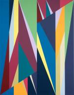 Odili Donald Odita. Other World, 2015. Acrylic on canvas, 90 x 70 in.