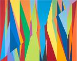 Odili Donald Odita. Fissure, 2015. Acrylic on canvas, 72 x 90 in.