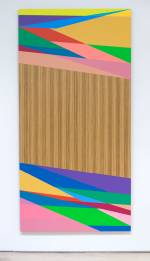 Odili Donald Odita. Distant Relative, 2015. Acrylic latex on panel, 96 x 48 in.