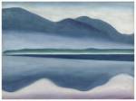 Georgia O’Keeffe, American (1887-1986). Lake George, 1922. Oil on canvas, 16 1/4 x 22 in. San Francisco Museum of Modern Art, Gift of Charlotte Mack. © Georgia O’Keeffe Museum/Artists Rights Society (ARS), New York.