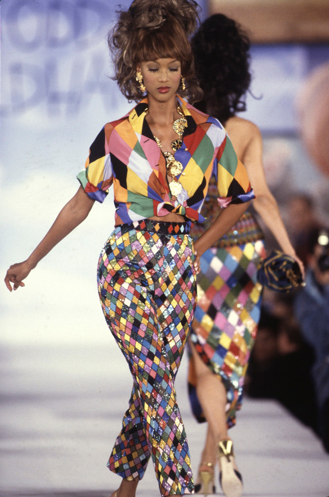 Todd Oldham runway show, Ringmaster Ensemble, Spring 1993. Photograph: Dan Lecca. Courtesy of the Todd Oldham Studio.