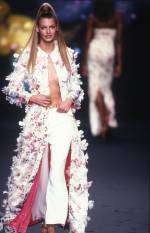 Todd Oldham runway show, Fluttering Flower Ensemble (coat), Spring 1997. Photograph: Dan Lecca. Courtesy of the Todd Oldham Studio.