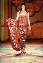 Todd Oldham runway show, Persian Carpet Dress, Fall 1997. Photograph: Dan Lecca. Courtesy of the Todd Oldham Studio.