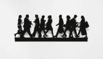 Julian Opie. City walkers 2, 2014. 1.5mm stainless steel laser cut silhouettes. Edition of 50. Courtesy Julian Opie and Alan Cristea Gallery.