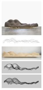 Lucas Maassen and Unfold. Brain Wave Sofa (Process Image), 2010.   Polyurethane foam, felt, wood, computer numerical controlled (CNC) milling . Photograph: © Lucas Maassen and Unfold.