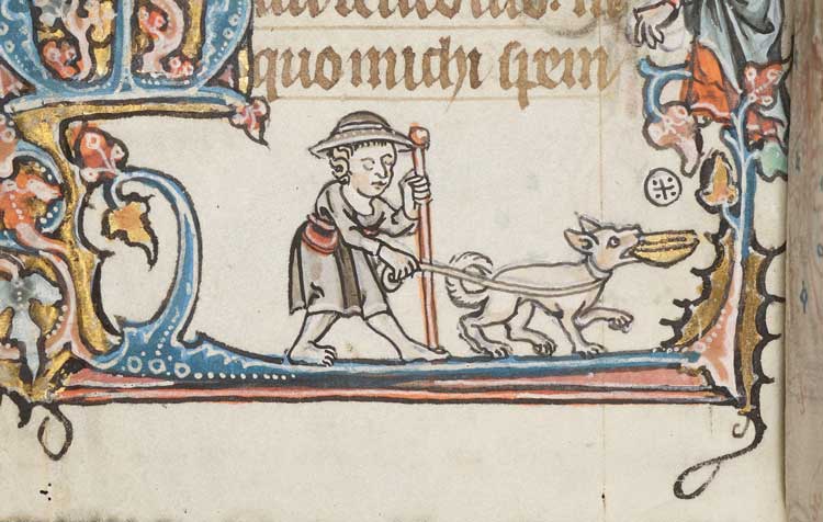 Portable Psalter, MS. Douce 6, fol. 98v, (detail) © Bodleian Libraries, University of Oxford.