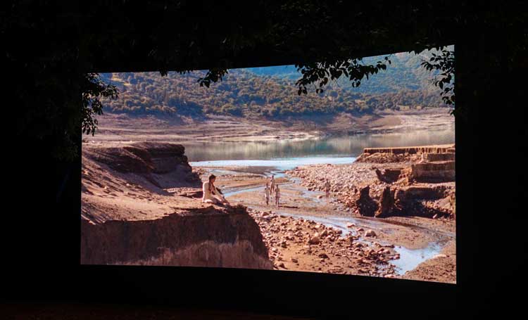 Efi Gousi, Tectonic Riders, 2025. Video installation, 5 min 43 sec. Pedion tou Areos park / Plásmata 3, Athens, 2025. Photo: Pinelopi Gerasimou.