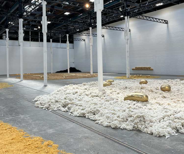 Solange Pessoa: Pilgrim Fields, installation view, Glasgow Tramway, 10 May – 5 October 2025. Photo: Veronica Simpson.