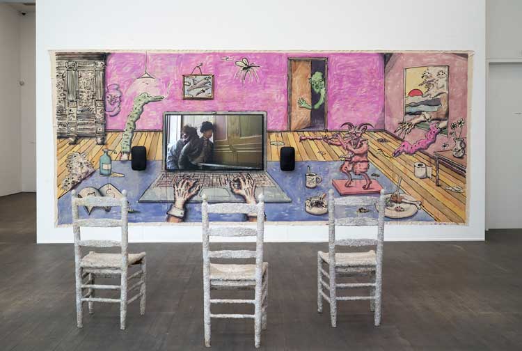 William Ludwig Lutgens. Joy Sauce in The Belly 3#, 2025. Installation view, Painting After Painting, SMAK, Ghent, 2025. Photo: Dirk Pauwels.