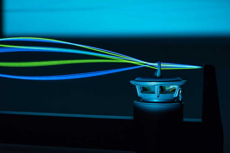 Alba Triana. Music on a Bound String No 2, 2015. Installation view, Energy Fields: Vibrations of the Pacific (co-presented by Fulcrum Arts and Chapman University. Photo: Christopher Wormald.