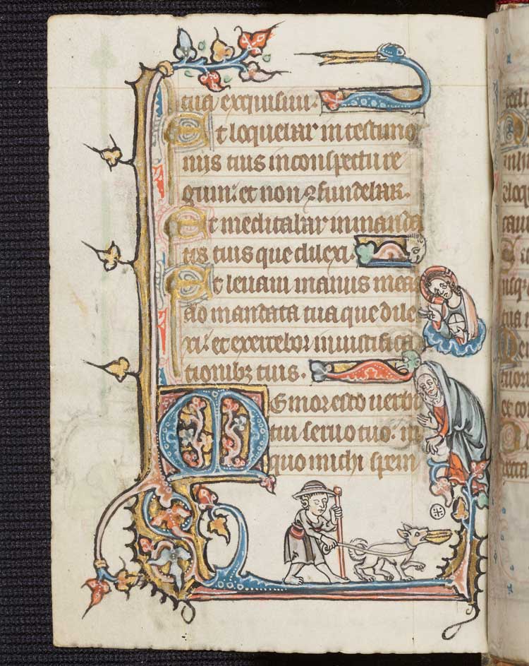 Portable Psalter, MS. Douce 6, fol. 98v, © Bodleian Libraries, University of Oxford.