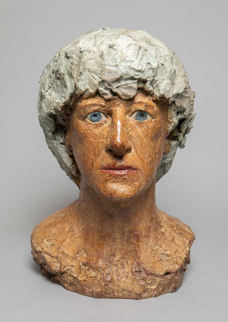 Elizabeth Frink, Self-Portrait, 1987. Bronze. Artist © in Elisabeth Frink images courtesy of Tully and Bree Jammet. Courtesy of The Ingram Collection and Dorset Museum & Art Gallery.