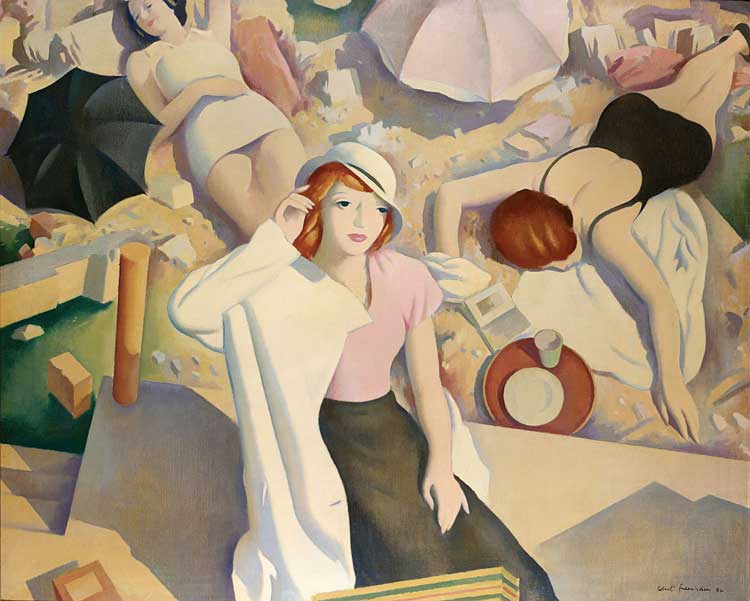 Robert Duckworth Greenham (1906-1975), On the Beach, 1934. Oil on canvas, 92.5 x 113 cm. The Ingram Collection © Estate of Robert Duckworth Greenham. Photo: John-Paul Bland.