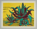 Axel Salto. From the folio La Côte d’Azur, 1926. Coloured woodcut, 31.4 X 23.8 cm. CLAY - The Royal Copenhagen Collection. © Axel Salto/VISDA.