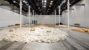 An olfactory orgy of marigolds, chamomile, grasses, sheepskins and kelp is arranged into a surreal landscape – and a lush scentscape - to prick our understanding of what is wild and what is natural, in the Brazilian artist’s first UK institutional show