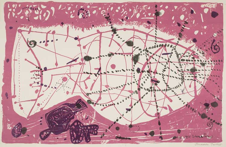Eduardo Paolozzi, Marine Composition, 1950. Colour lithograph on paper. Purchased 1978. © Trustees of the Paolozzi Foundation. Licensed by DACS, London 2023.