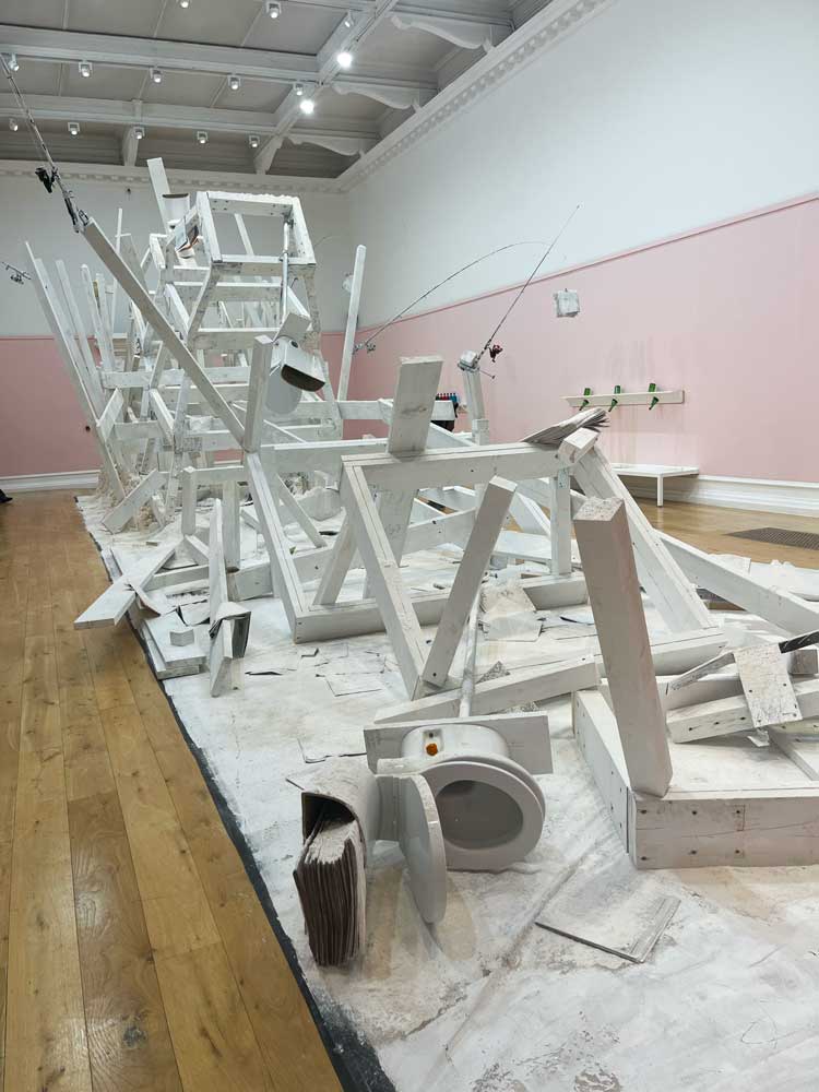 Installation view, William Pope.L: Hospital, South London Gallery, 21 November 2023 – 11 February 2024. Photo: Veronica Simpson.