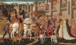 Francesco Pesellino. The Triumph of David, c1445-55. Tempera on wood, 43.3 × 177 cm. Bought with the assistance of the Art Fund and a number of gifts in wills, 2000. © The National Gallery, London.