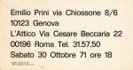 Invitation created by the artist for the exhibition Merce Tipo Standard, Galleria L’Attico, Rome, 1971. Courtesy Archivio Emilio Prini.